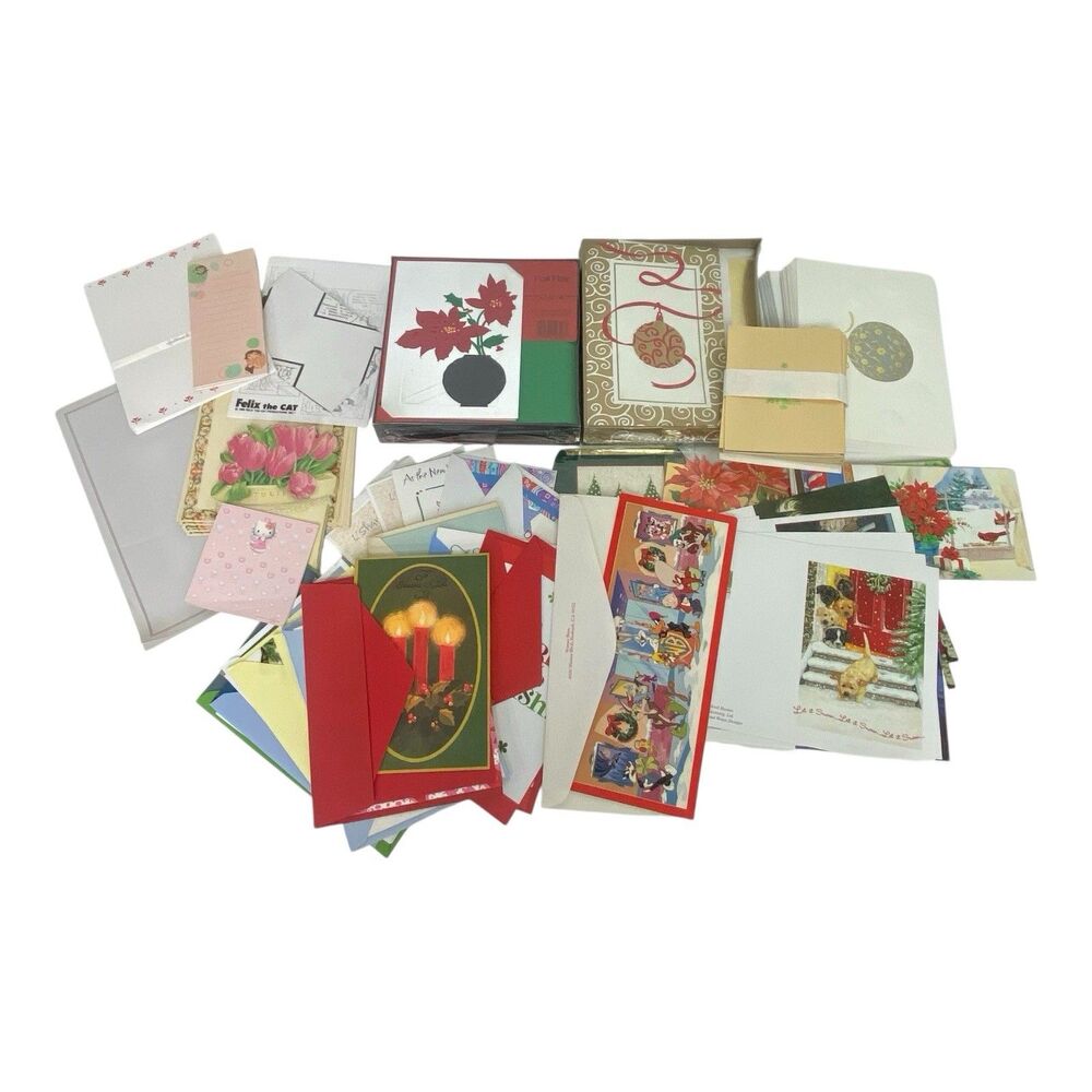 Large lot Vintage and New Greeting Cards Mostly Christmas Holiday and Stationery